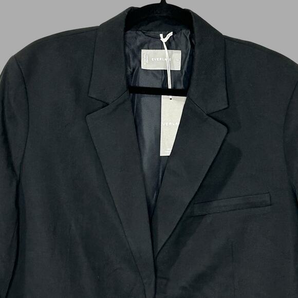Everlane The Tencel Oversized Blazer Black 2 Button Front L/S Women's 16 NWT - Picture 5 of 12
